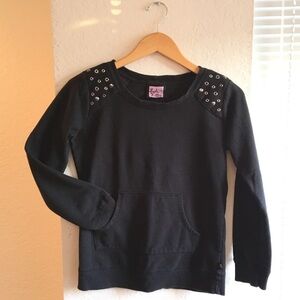 LA Kitty Black Sweatshirt w Grommet Shoulders​